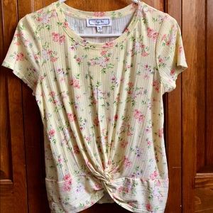 Lemon Sherbet Floral Top